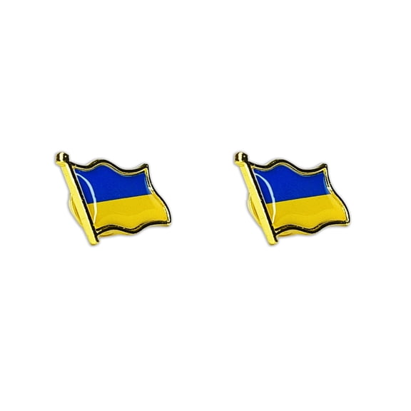 UKRAINE PIN, 2x Ukraine Flag PIN, Ukrainian Flag Lapel Pins .79" - 2-Pack