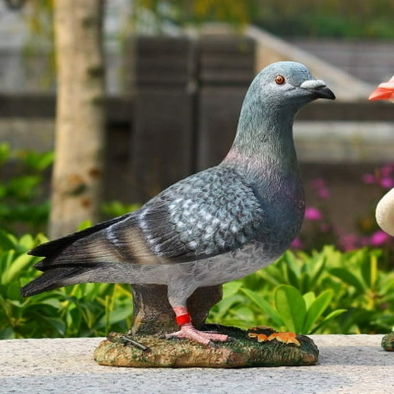 UKURO Pigeon Statue Animal Figurines Resin Crafts Outdoor Garden Accessories Bird Sculpture Gift