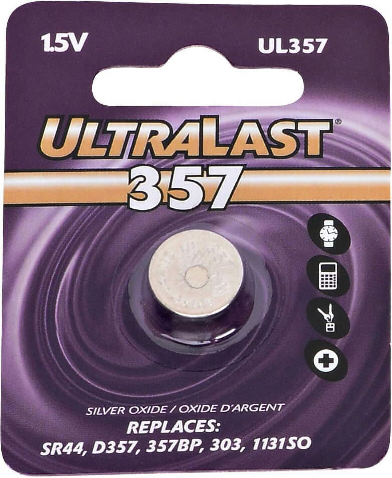 UL-357 UltraLast Silver Oxide Button Cell Watch Battery - Walmart.com