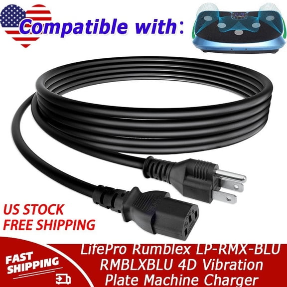 UL 6ft AC Power Cord Compatible with LifePro Rumblex LP-RMX-BLU RMBLXBLU 4D Vibration Plate
