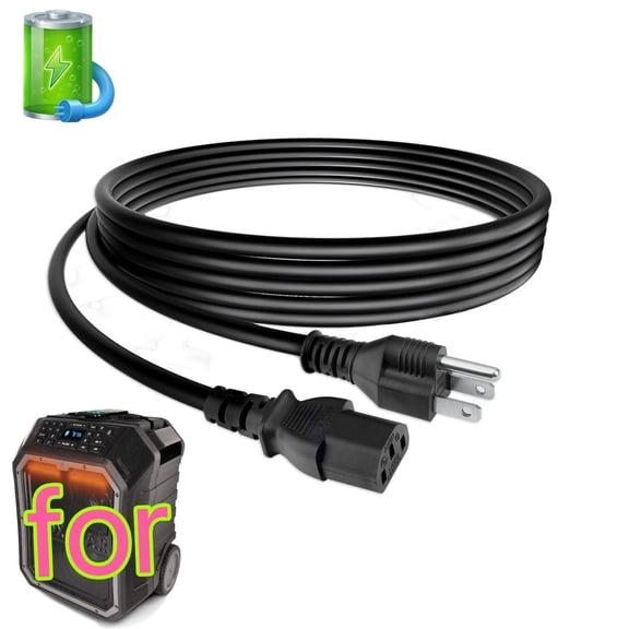 UL 6ft Power Cable Compatible with EcoBoulder Max GDI-EXBDR310 Bluetooth Speaker PA System