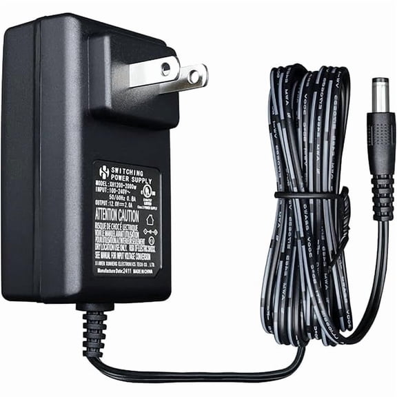 UL Listed 12V 2A 24W 6ft Long Power Supply Adapter, AC DC Switching Adapter (Input 100-240V, Output 12Volt 2Amp 2000mA), DC 12V 5.5x2.1mm Wall Mount Transformer Charger Plug