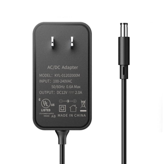 UL Listed 12V 2A Power Supply Adapter 24W Max for Router, LED Strip Light, CCTV Camera, GPS, Webcam, BT Speaker, Keyboard