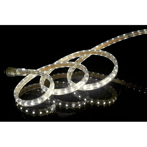 UL Listed, 20 Feet, Super Bright 5400 Lumen, 4000K Soft White, Dimmable, 110-120V AC Flexible Flat LED Strip Rope Light, Grade, Indoor Outdoor use, Ready to plug n shine