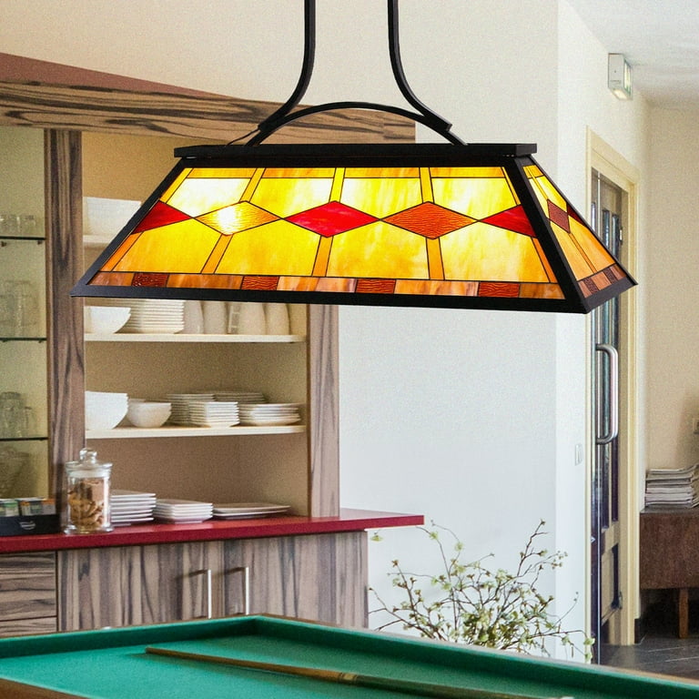 Antique stained glass pool table cheap light