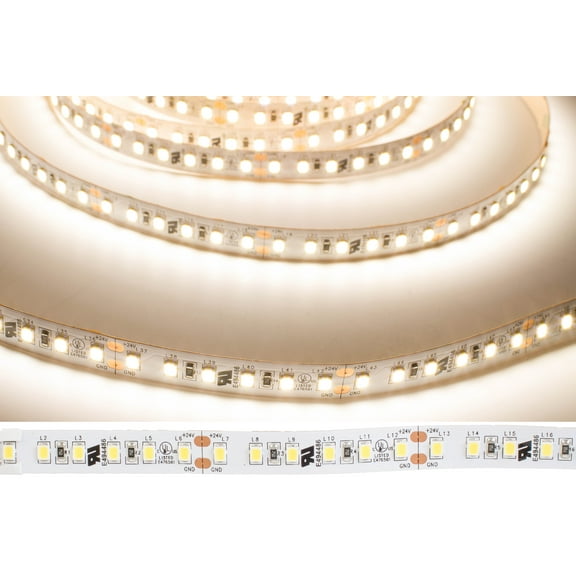 UL Listed 95 CRI LED STRIP Light 600 LED chip per roll Highest Brightness 2835 LED chip 4000K Natural white with 24v UL Listed Power Supply