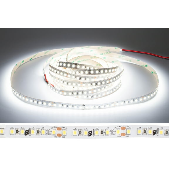 UL Listed 95 CRI LED STRIP Light 600 LED chip per roll Highest Brightness 2835 LED chip 6000K pure white with 24v UL Listed Power Supply