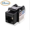 thumbnail image 1 of [UL Listed] Cable Matters 10-Pack Cat6 RJ45 Keystone Jack (Cat 6 / Cat6 Keystone Jack) in Black, 1 of 7