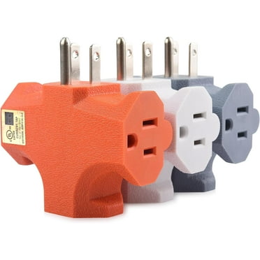 Cable Matters 3 Pack Grounded Outlet with ON Off Switch, Single Outlet ...