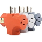 [UL Listed] Cable Matters 3-Pack 3 Way Plug Adapter 15A 1875W in Combo Colors (3 Prong 3 Outlet Adapter, Power Splitter Plug Outlet, Multi Plug Outlet, Outlet Extender)