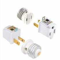 UL Listed E26/E27 Light Polarized Socket Outlet 110V Grounding Plug Converter Fireproof Material Heavy Duty 660W or 6A Receptacle in Screw Adapter w. 2 Prong to 3 Prong Adapter (2 Sets)