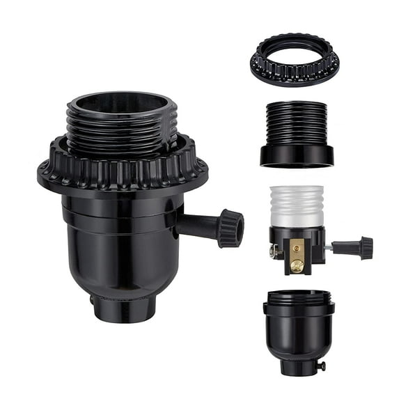UL Listed E26 Light Socket Threaded Lamp Socket Replacement with on/off Switch Medium Base Lamp Parts