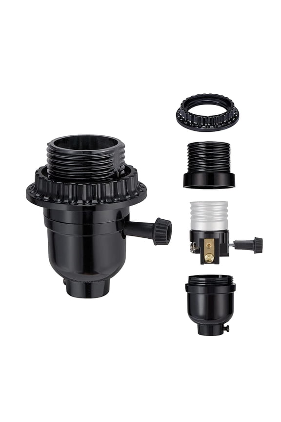 UL Listed E26 Light Socket Threaded Lamp Socket Replacement with on/off Switch Medium Base Lamp Parts