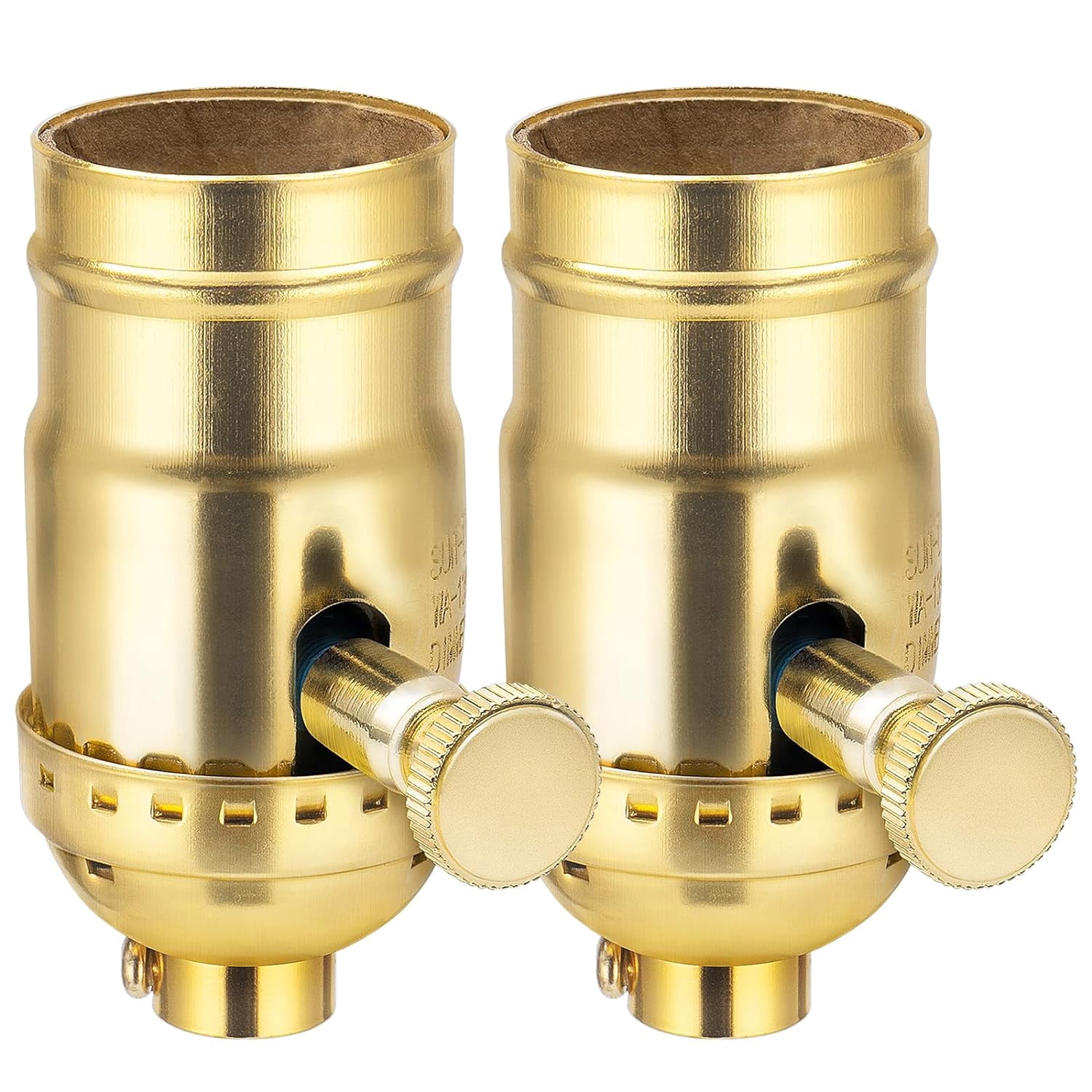 UL Listed Full Range Dimmer Lamp Socket Replacement, Gold, 2-Pack ...