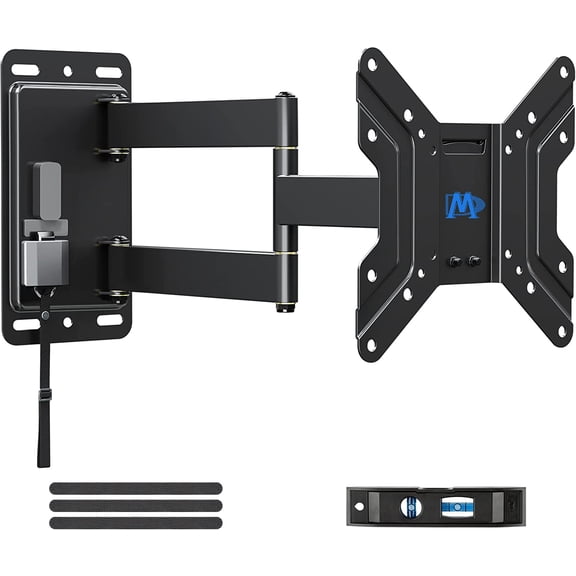 UL Listed Lockable RV TV Mount for Most 17-43 inch TV, RV Mount for Camper Trailer Motor Home Boat Truck, Full Motion Unique One Step Lock RV TV Wall Mount, 200mm, 44 lbs, MD2210