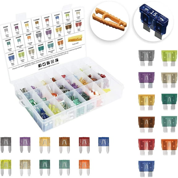[UL Listed] MulWark 242pc Assorted Automotive Fuses Kit, Standard Auto Car Truck Blade Fuses Set, ATC/ATO+ATM Mini-Automotive-Blade-Fuse Assortment Kit-2A 3A 5A 7.5A 10A 15A 20A 25A 30A 35A 40A