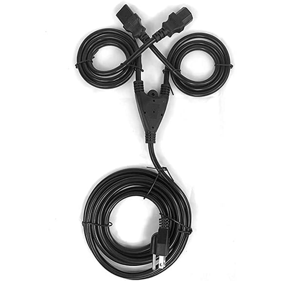 [UL Listed] OMNIHIL 10FT 3 Prong Power Cord Splitter Compatible withQSC KW153 1000W 15" 3-way Powered Speaker