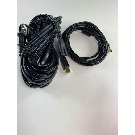 [UL Listed] OMNIHIL 30FT AC Power Cord+8FT USB-B Cable Compatible with HP ENVY 5530 e-All-in-One Printer