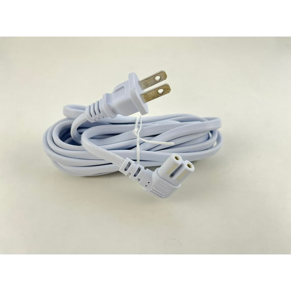[UL Listed] OMNIHIL Extra Long White 10FT L-Shaped C7 Power Cord Replacement for ELAC SUB2010-BK