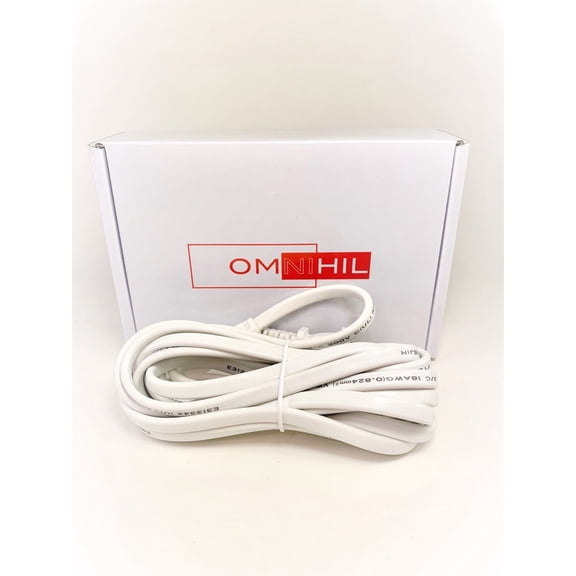 [UL Listed] OMNIHIL White 10 Feet Long AC Power Cord Compatible with SONY PLAYSTATION 2 (PS2) SCPH-39001