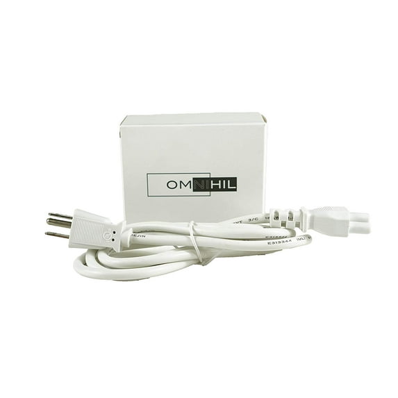 [UL Listed] OMNIHIL White 5 Feet Long AC Power Cord Compatible with DIRECTV R10