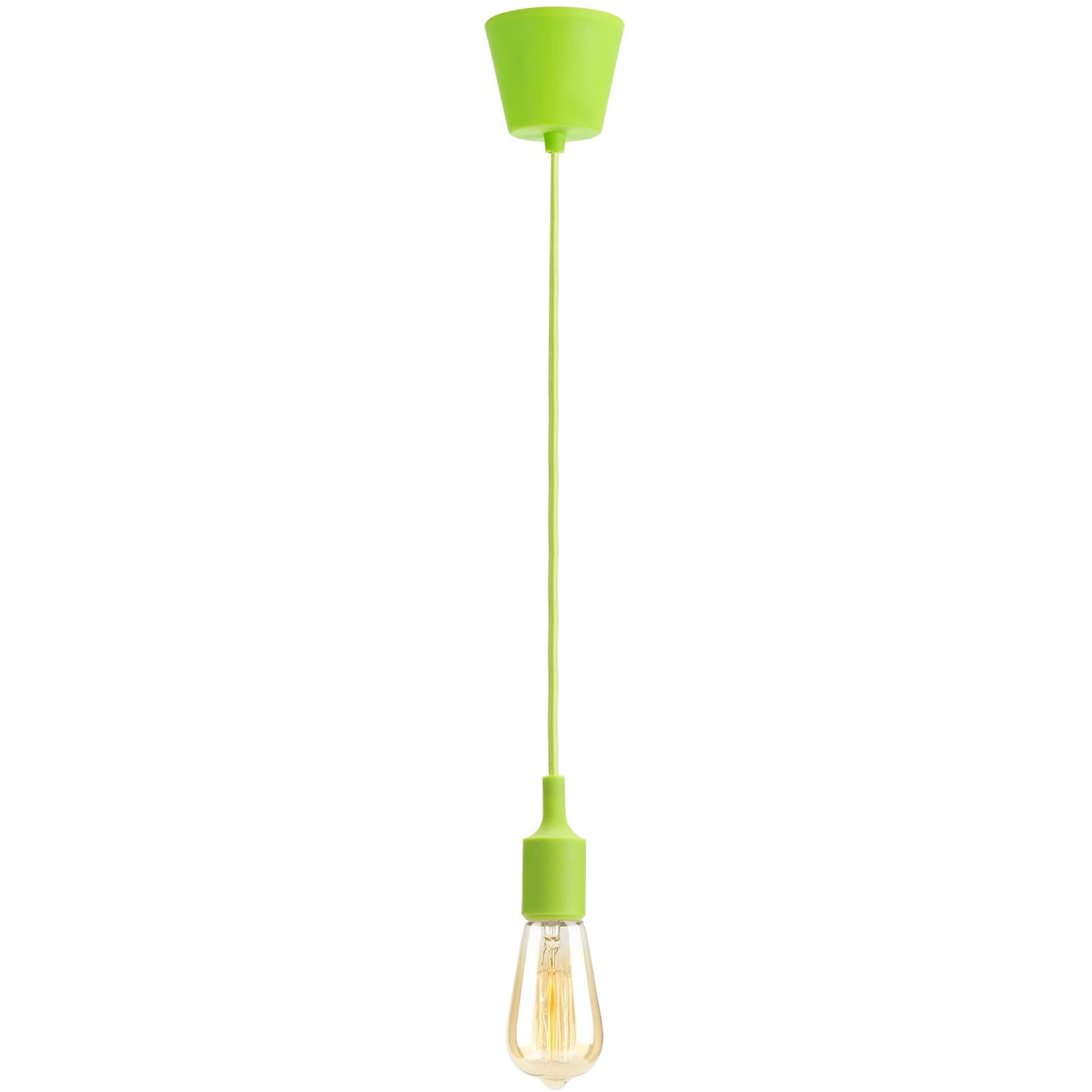UL-listed Single Socket Pendant Light Fixture, Fabric Insulating Lamp Cord, Green