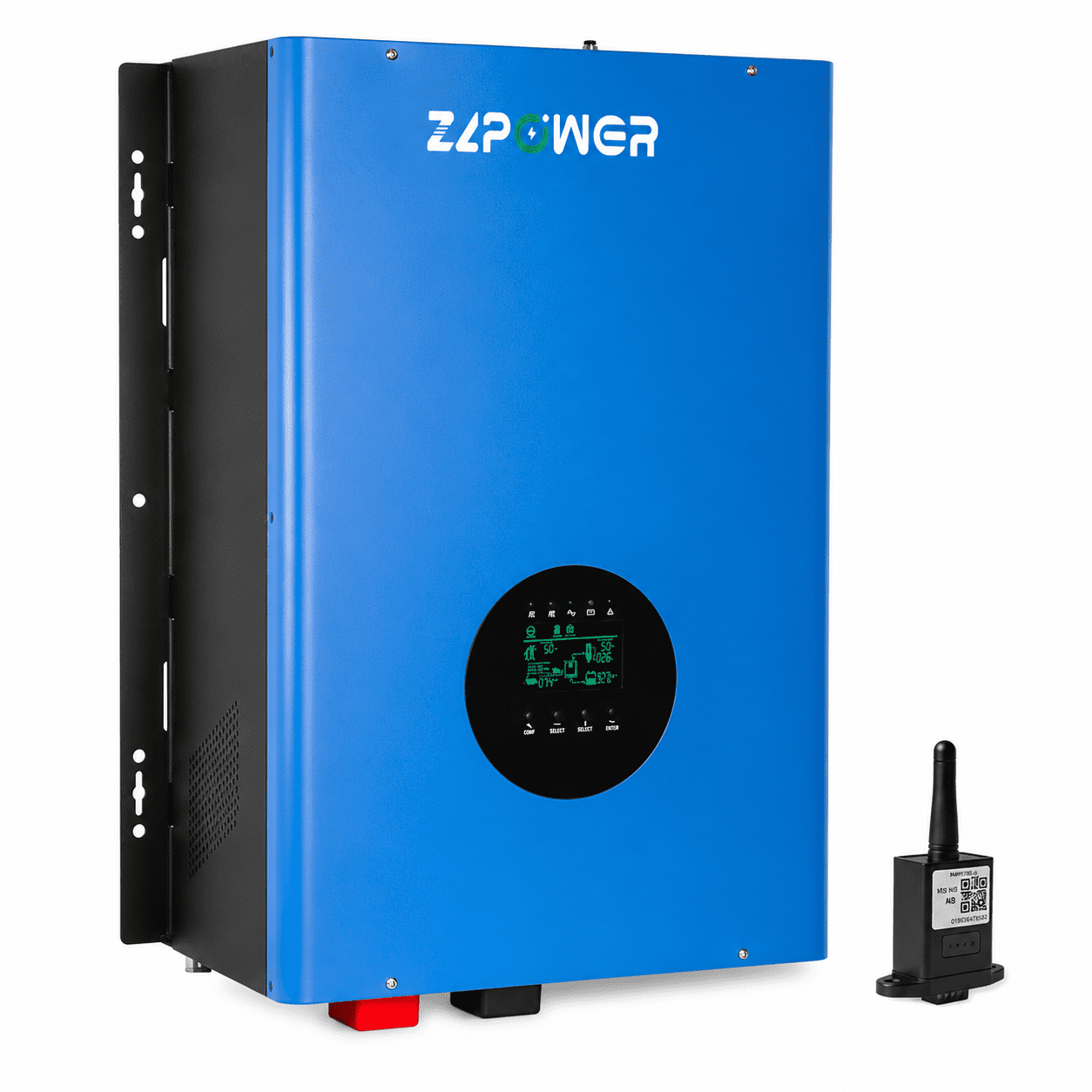 ZLPOWER 10000W 48V Hybrid Solar Inverter, 30000W Peak Power, 120/240V Split Phase Pure Sine Wave, UL1741 Certified, Dual MPPT Charger, Low Frequency Off-Grid Inverter for Home Backup & Business