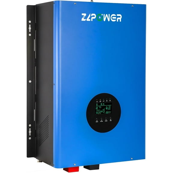 ZLPOWER 12000W 48V Hybrid Solar Inverter, 36000W Peak Pure Sine Wave, UL1741 Certified, Split Phase 120V/240V Output, Dual MPPT Charger, Low Frequency Off-Grid Inverter for Home Backup & Solar System