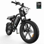 GLOBALKEEP 20"Fat Tire Electric Dirt Bike for Adults, 48V/15.6Ah Detachable Battery, 1500W Peak Motor, 28+MPH, Dual Disc Brakes, LCD display,UL2849.