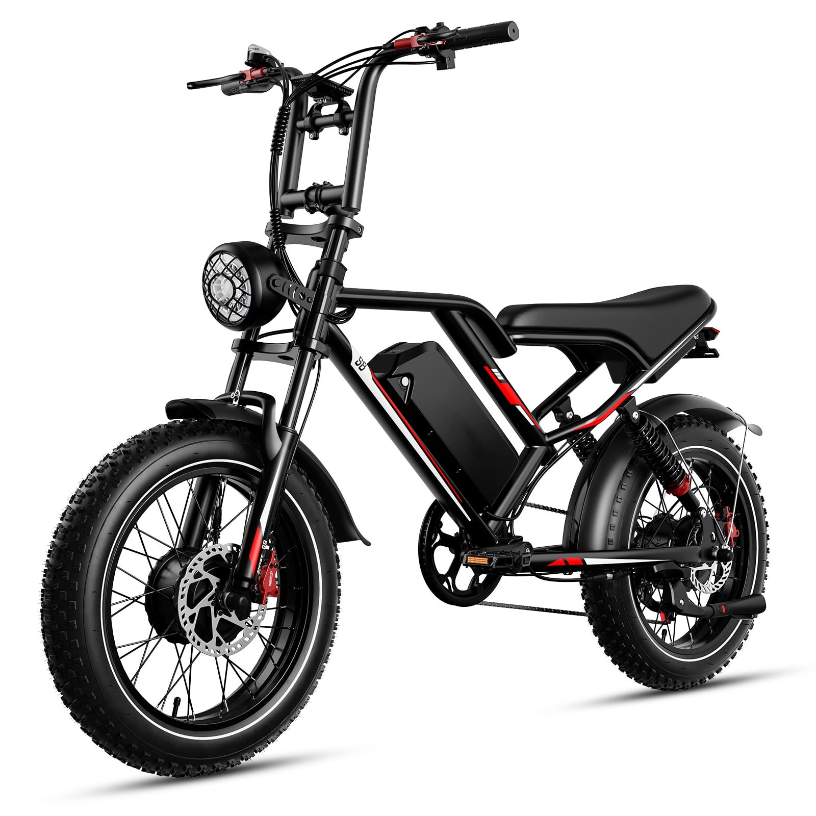 UL2849 Electric Bike for Adults - Peak 2000W Motor, 20"x4" Fat Tire,48V/25AH, Full Suspension, 7-Speed