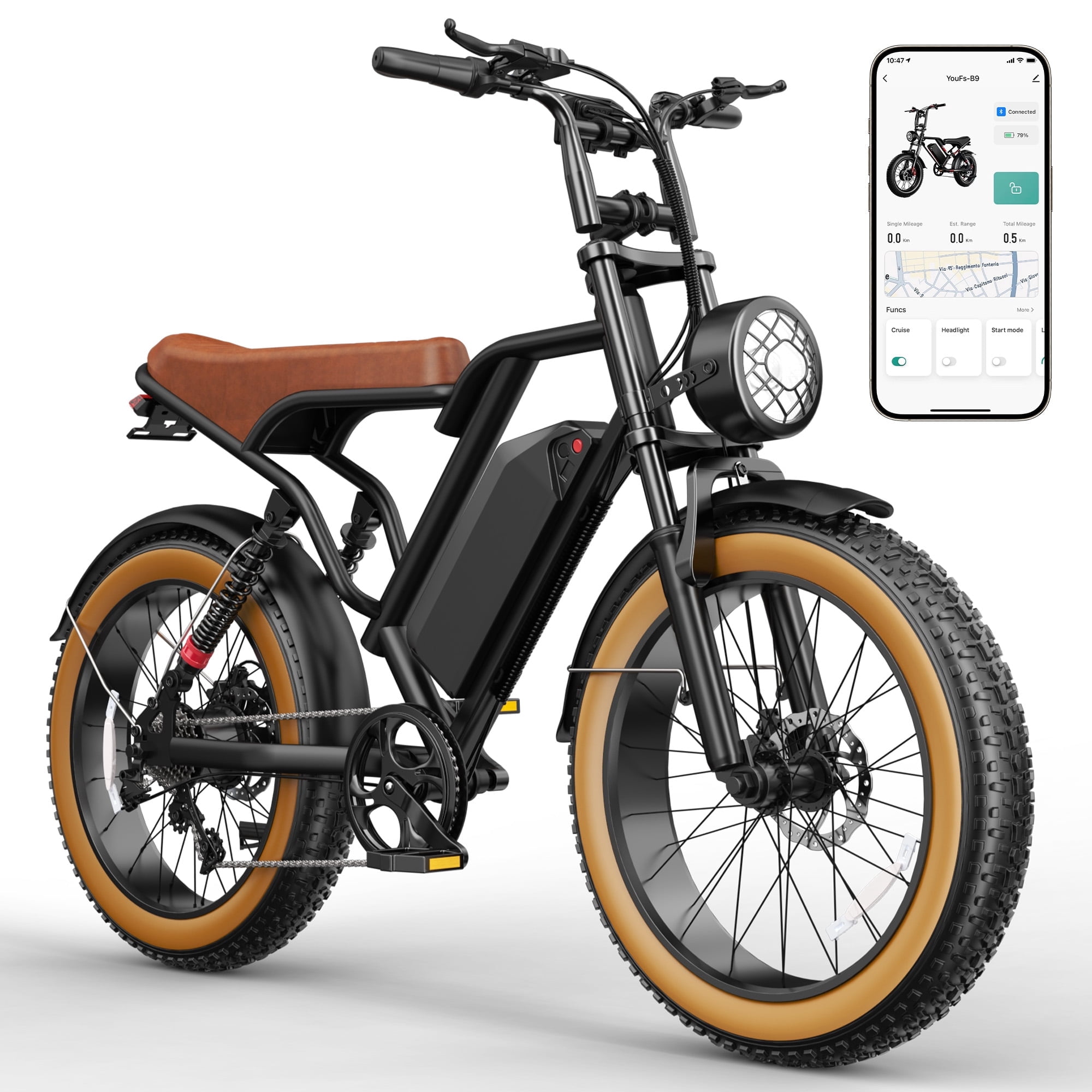 UL2849 Electric Bike for Adults - Peak 1500W Motor, 20"x4" Fat Tire,48V/17.5AH, Full Suspension, 7-Speed SHIMANO