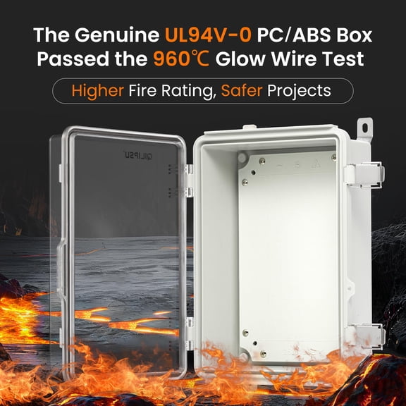 UL94-V0 Outdoor WiFi Enclosure 13.8"x9.9"x5.9" Waterproof Electrical Junction Box PC/ABS Alloy Plastic Clear Hinged Door IP66 Weatherproof for Project Solar Network Router Pump Control