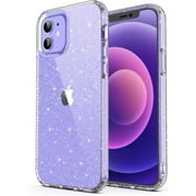 ULAK Clear iPhone 12 mini Case, Sparkle Slim Shockproof Rugged Bumper Phone Case for Apple iPhone 12 Mini 5.4 for Girls Women, Crystal Clitter