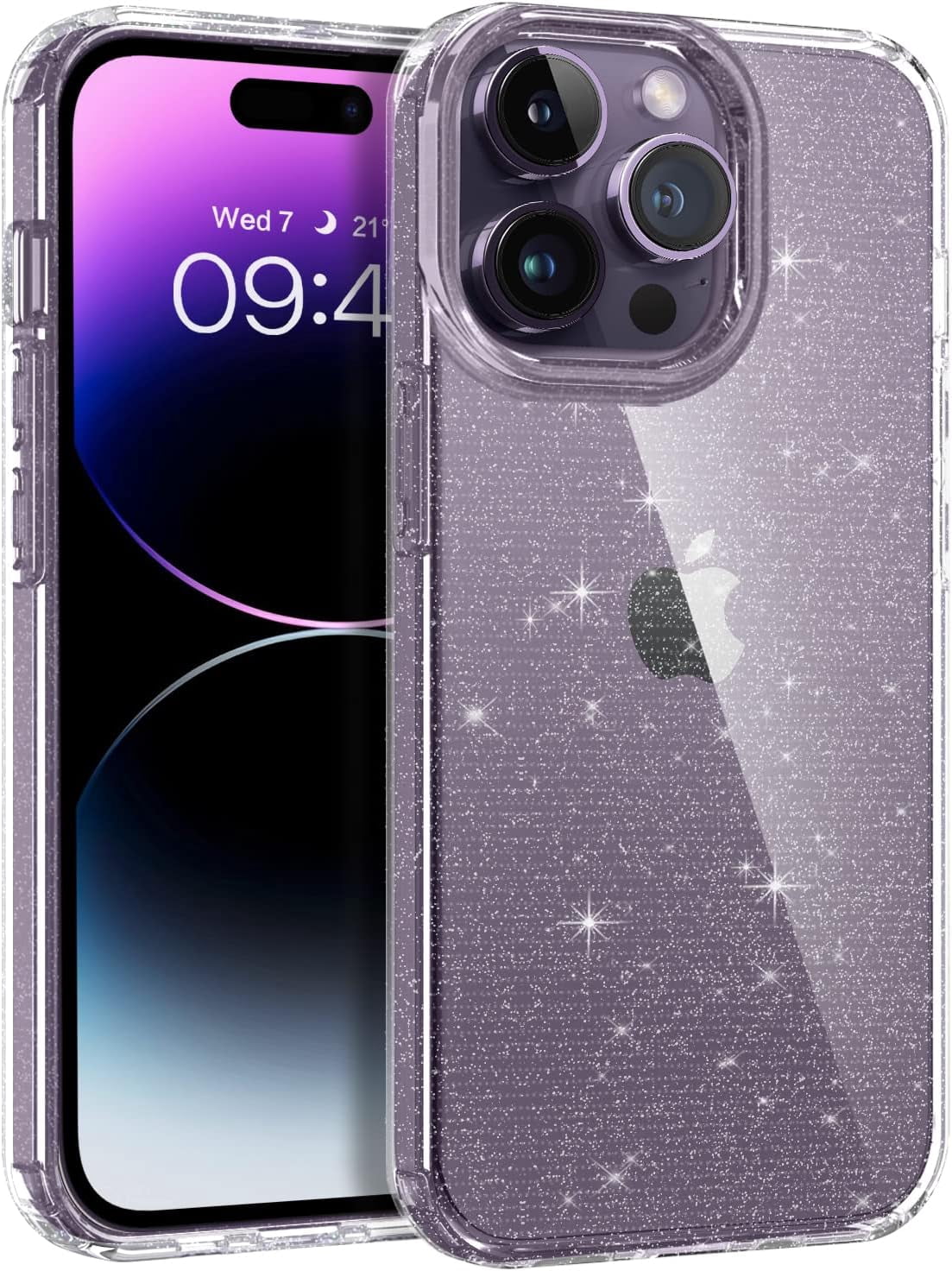 ULAK Cover per iPhone 14 Pro Max Trasparente Compatibile con Apple iPhone 14 Pro Max, Antiurto Brillantini TPU Custodia per 14 max pro 6,7 Pollici, Chiaro