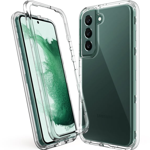 ULAK Phone Case for Samsung Galaxy S22 Case for Men Women, 3 in 1 Heavy Duty Shockproof Case for S22 5G 6.1 inch, Crystal Clear