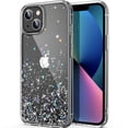 thumbnail image 1 of ULAK Phone Case for iPhone 13 Pro for Girls Women, Clear Slim Shockproof Bumper Case for Apple iPhone 13 Pro 6.1 inch 2021, Silver Star, 1 of 8
