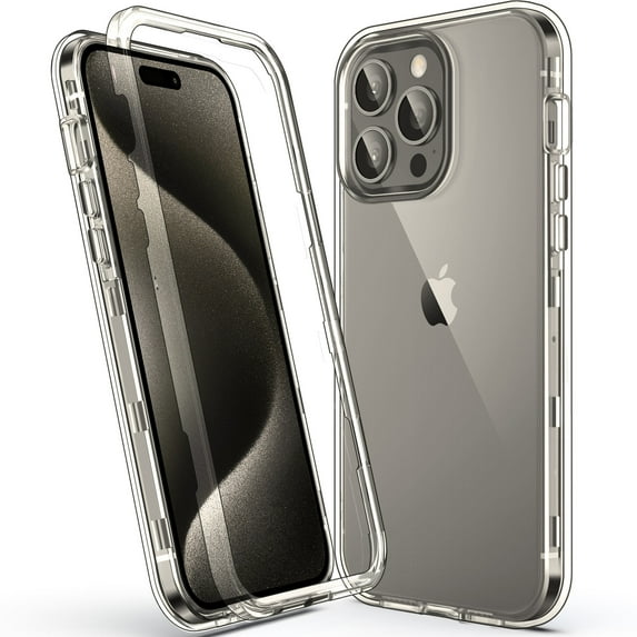 ULAK Phone Case for iPhone 15 Pro Max, Sturdy Rugged Hybrid Heavy Duty Shockproof Clear Case for Apple iPhone 15 Pro Max 6.7 inch 2023, Transparent