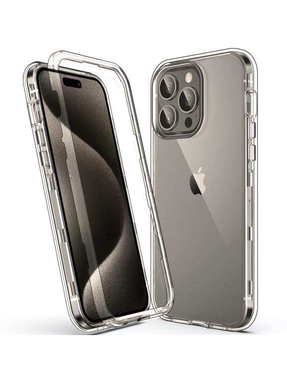 Phone Case for iPhone 15 Pro Max, Sturdy Rugged Hybrid Heavy Duty Shockproof Clear Case for Apple iPhone 15 Pro Max 6.7 inch 2023, Transparent
