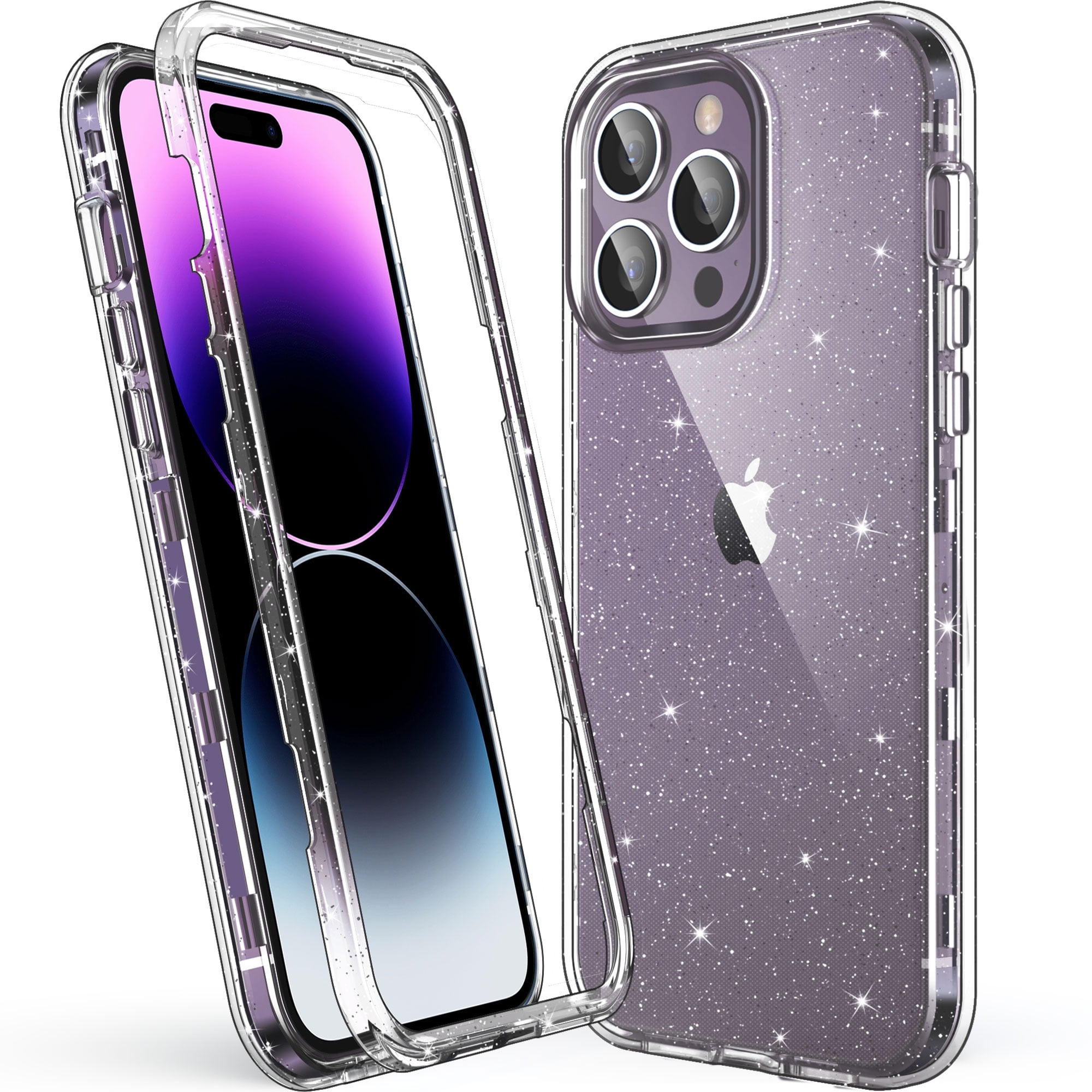 ULAK Cover iPhone 14 Pro Max Trasparente Glitter Compatibile con Apple