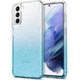 thumbnail image 1 of ULAK Samsung S21 Case, Clear Slim Flexible Shockproof Bumper Phone Case for Samsung Galaxy S21 5G, Sky Blue Glitter, 1 of 10