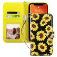 thumbnail image 1 of ULAK Wallet Case for iPhone 12 Pro Max, Leather Flip Folio Kickstand Phone Case with Card Holder for Apple iPhone 12 Pro Max 6.7" for Women Girls, Sun Flower, 1 of 8