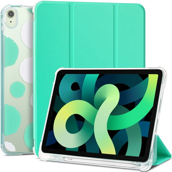 ULAK iPad Air 4 5 10.9 Case with Pencil Holder, Shockproof Stand Smart Cover for Apple iPad Air 5th 4th Generation 2022 2020, Green