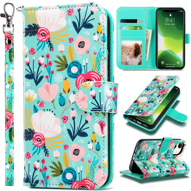 ULAK iPhone 11 Wallet Case for Women Girls, Flip Kickstand Cover with