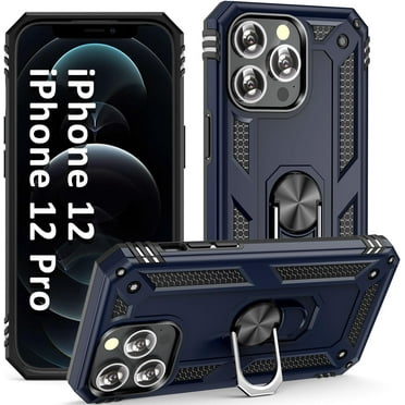ULAK iPhone 12 Case Built In Kickstand, iPhone 12 Pro Case for Men Boys, Heavy Duty Military Shockproof Sturdy Phone Case for Apple iPhone 12/ 12Pro, Blue