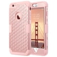 thumbnail image 1 of ULAK iPhone 6 Plus / 6S Plus Case, 3D Bling Rhinestone Heavy Duty Shockproof Hybrid Hard PC Soft Silicone Rubber Protective Case, Rose Gold, 1 of 8