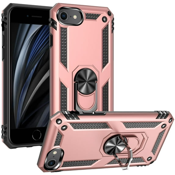 ULAK iPhone SE 3 2022 & iPhone 8 & iPhone 7 & iPhone SE 2 2020 Case for Women Girls Boys Men, Heavy Duty Shockproof Sturdy Phone Case for iPhone 7/8/SE 2nd 3rd Generation 5G, Rose Gold