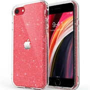 ULAK iPhone SE 3 5G 2022 Case, iPhone SE 2 2020 Case, iPhone 8 7 Case, Cute Slim Bumper Phone Case for iPhone SE 3rd 2nd Generation/8/7 for Girls Women, Clear Glitter