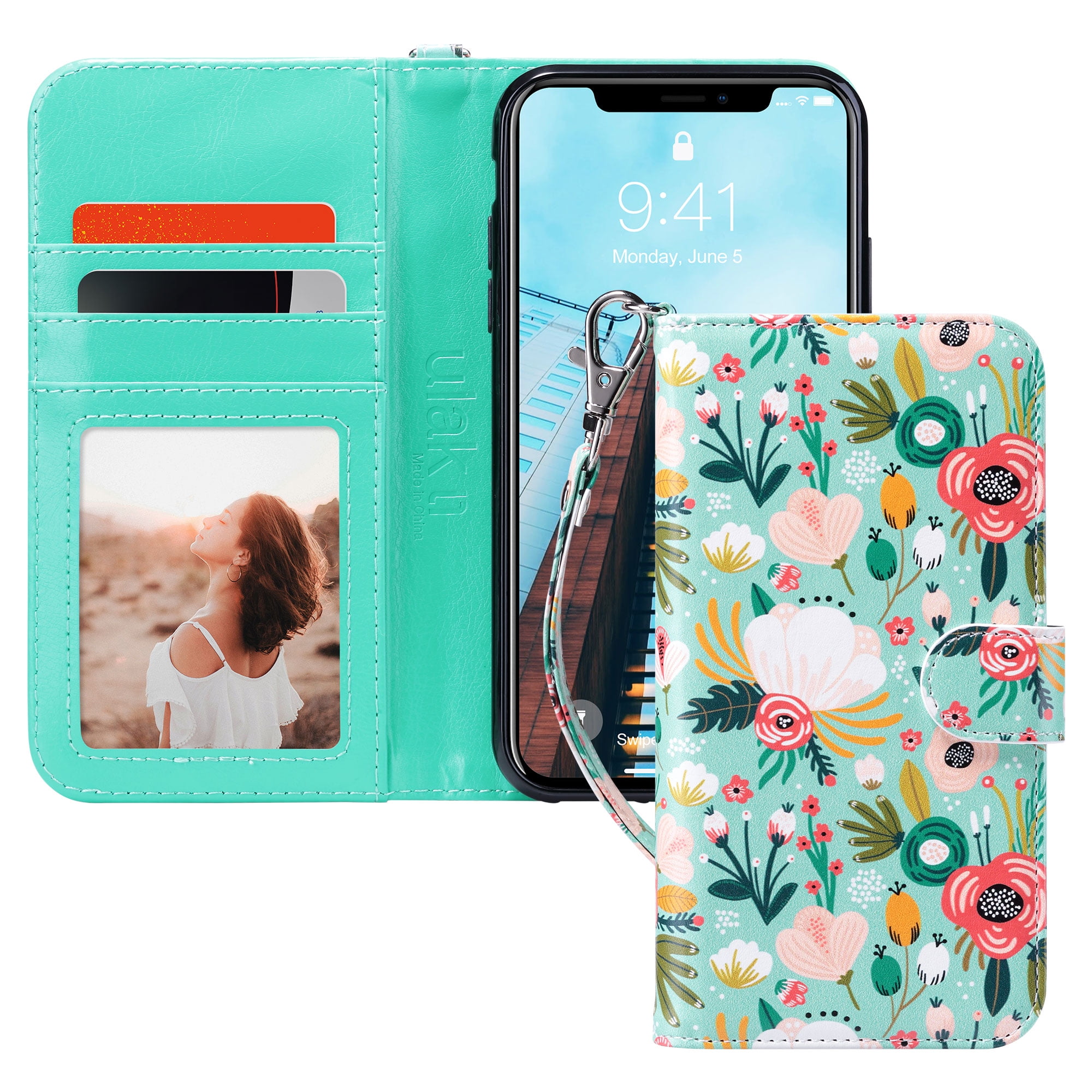 ULAK iPhone XR Case, iPhone XR Wallet Case for Women Girls, Kickstand