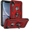 thumbnail image 1 of ULAK iPhone XR Case with Ring Holder, Heavy Duty Shockproof Kickstand Phone Case for Apple iPhone Xr for Men Boys Women Girls, Red, 1 of 10