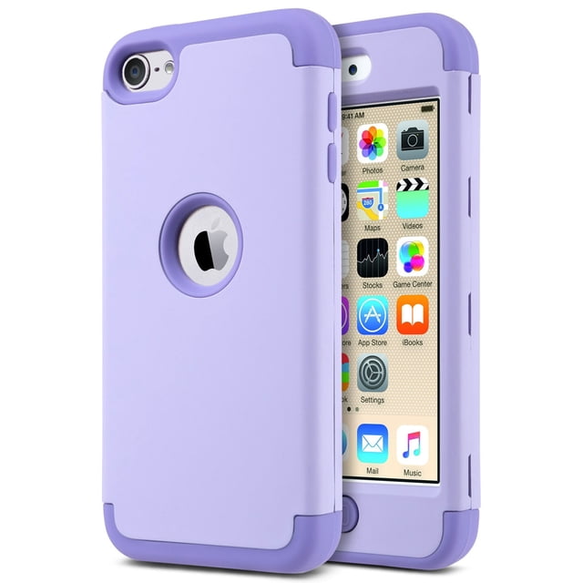 ULAK Anti-slip Purple iPod Touch Case with Screen Protector, Heavy Duty ...